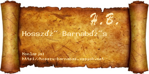 Hosszú Barnabás névjegykártya